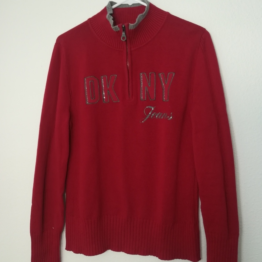 DKNY Jeans Zip Pullover Sweater
